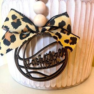 Basketball Mom Cheetah Car Rearview Mirror Charm Ornament